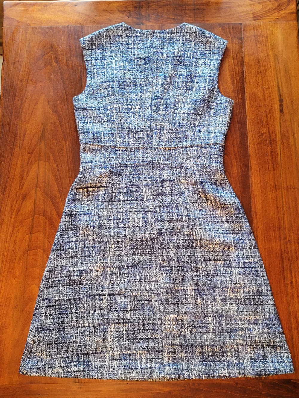 Brooks Brothers Blue Tweed Sleeveless A-Line Dress NWT Size 10 - Picture 2 of 6